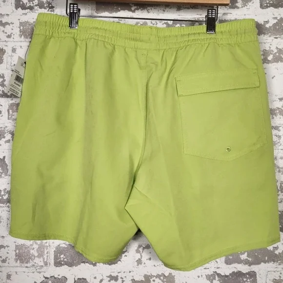 Volcom Manic Trunks Men XL Green Drawstring Swim Shorts Casual Activewear Pocket - Picture 4 of 15